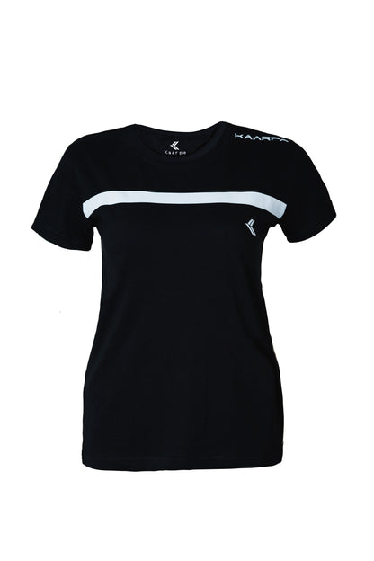 WOMEN'S DARK BLACK T-SHIRT